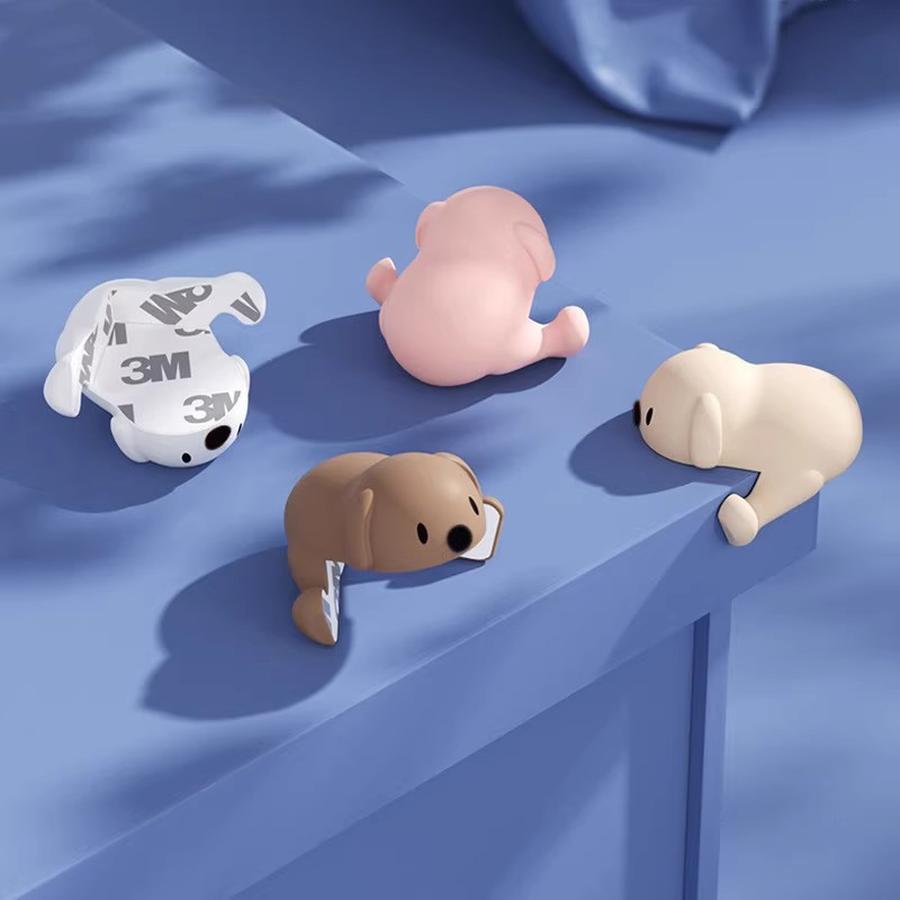 Cute Dog Anti-Collision Silicone Corner Protector Cartoon Shape Child Safety Table Corner Cover for Tea Table Cabinet Corner Table Edge Sticker 1 PCS 2.6cm розовый
