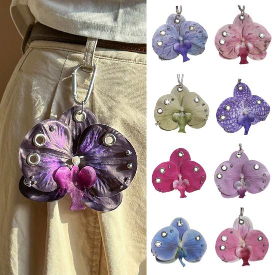 Klíčenka přívěsek ve tvaru květiny realistický vzhled lehká slitina organizér na klíče květinová dekorace na tašku