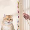 Colorful Ball Cat Teaser Wand With Bell Long Handle Interactive Toy For Kittens Safe Chew Proof Biting Play