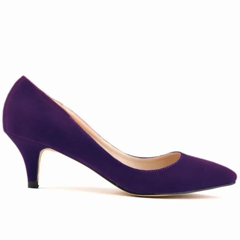 Décolleté da Donna Primavera Autunno Tacco Basso Alto 5cm Tinta Unita Traspiranti Punta Appuntita Suola Antiscivolo Soletta in Lattice Scarpe da Lavoro Matrimonio