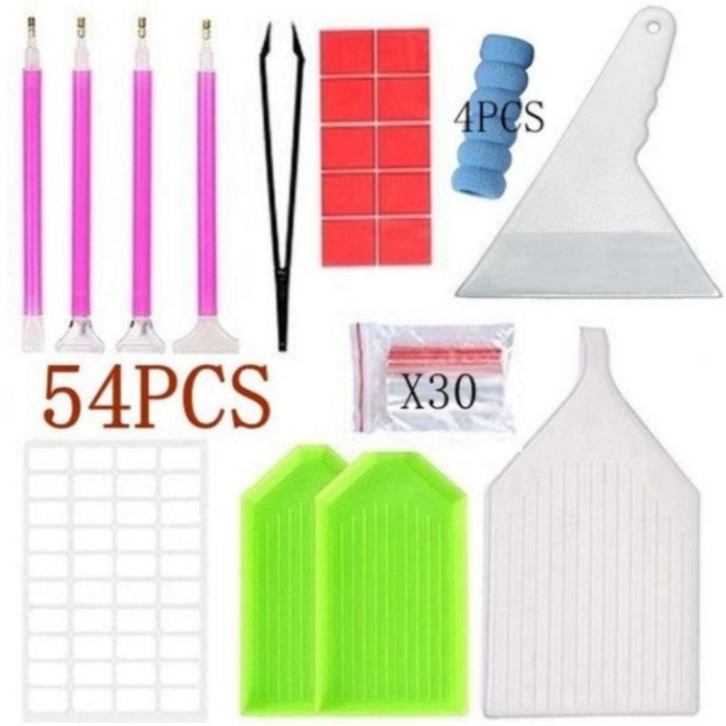 

5D DIY Алмазная картина крестиком Инструмент для рукоделия Художественная вышивка Аксессуары Наборы 54Pcs