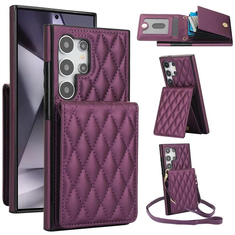 Crossbody Wallet with Card Holder Phone Case for Samsung Galaxy S23 S21 FE S24 S22 Ultra A13 A53 A14 A54 A15 A55 Leather Cover
