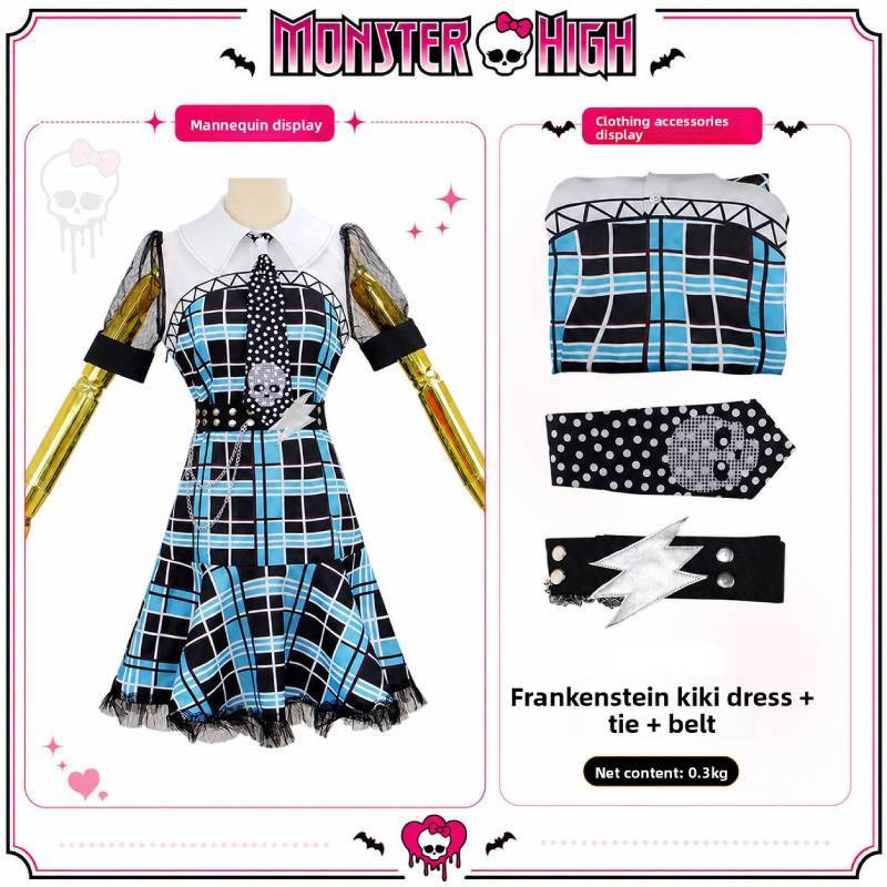 Monster High Frankie Stein Cosplay Kostüm Mit Kleid Und Accessoires Für Anime Rollenspiel