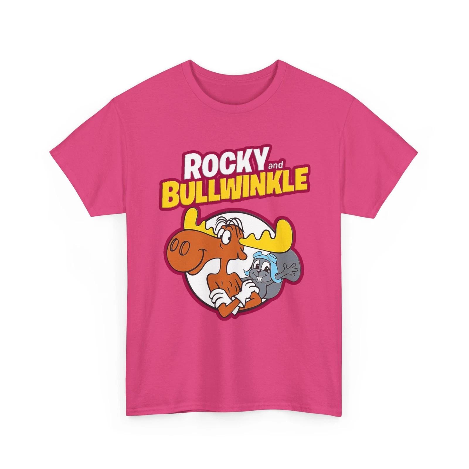 Rocky and Bullwinkle Printed T shirt Classic Cartoon Characters Collectible 2XL