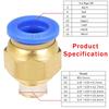 10PCS Pneumatic Air Connector Fitting PC 4mm 6mm 8mm 10mm 12mm Thread 1/8" 1/4" 3/8" 1/2" Hose Fittings Pipe Quick Connectors Ventilation Valves 4