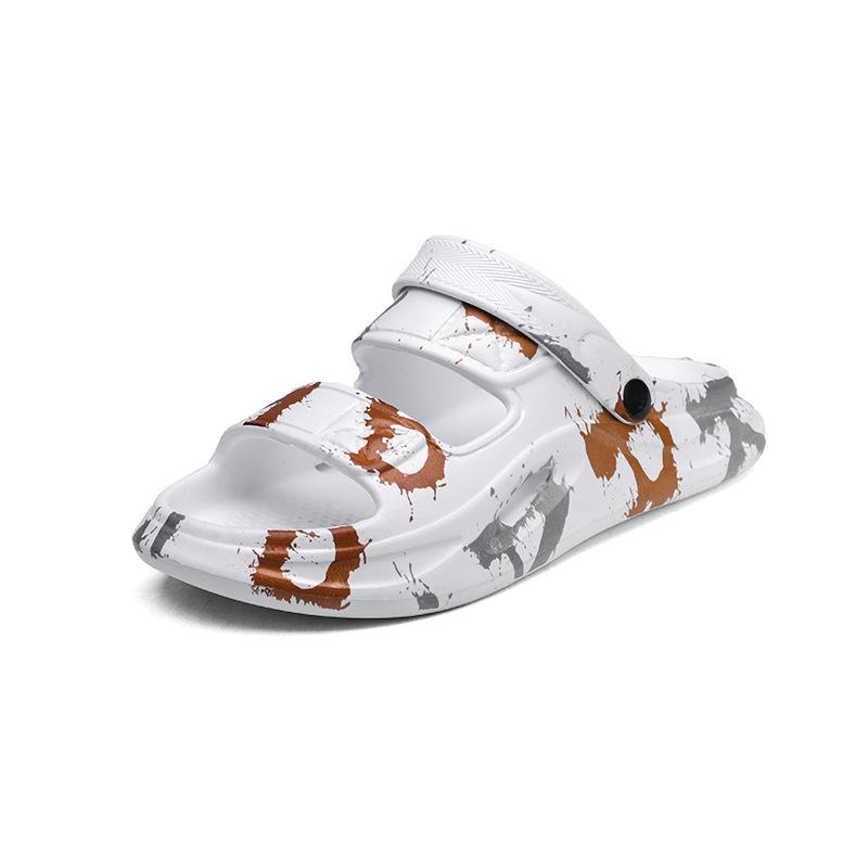 

Тапочки мужские летние шлепающие нескользящие дезодорирующие домашние уличные сандалии 2025 новые крутые тапочки носить двумя способами снаружи 44