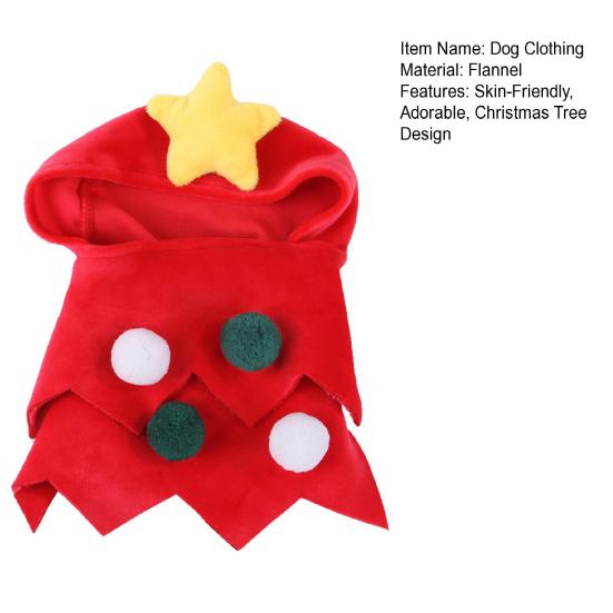 Dogs Christmas Costume Pet Xmas Tree Headwear Cat Apparel Festive Red