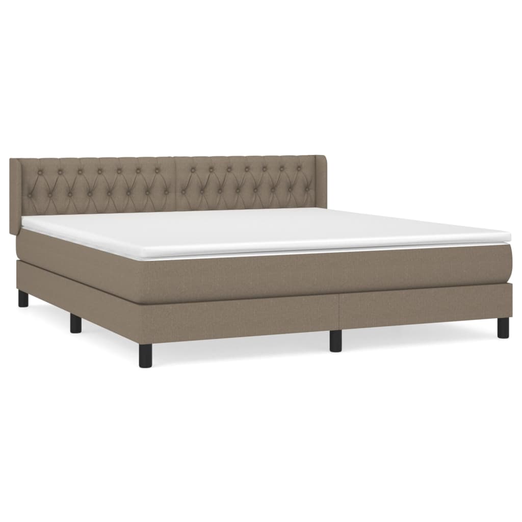 Box Spring Bed with Mattress Taupe 180 x 200 cm Fabric