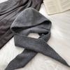 Womens Fall Winter Balaclava Cap Shawl Scarf Integrated Hood Wind Resistant Cozy Ear Neck Protector Knitted Beanie