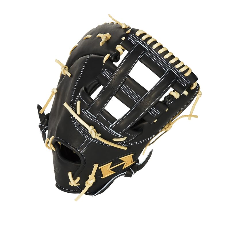 

HI-GOLD Shinkyoku KKG-F503 Black LH Standard Hard Baseball Mitt, Right-Handed Throw, First Baseman s Mitt, Suitable for High School Baseball