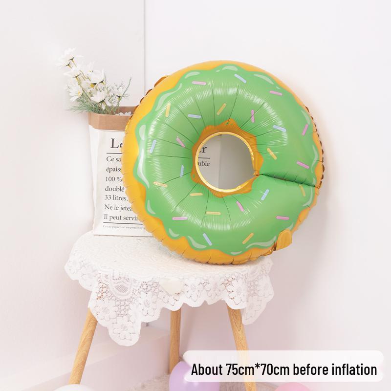 Cartoon Donut Number Balloon for 1st Birthday Party Decorations and Photo Props