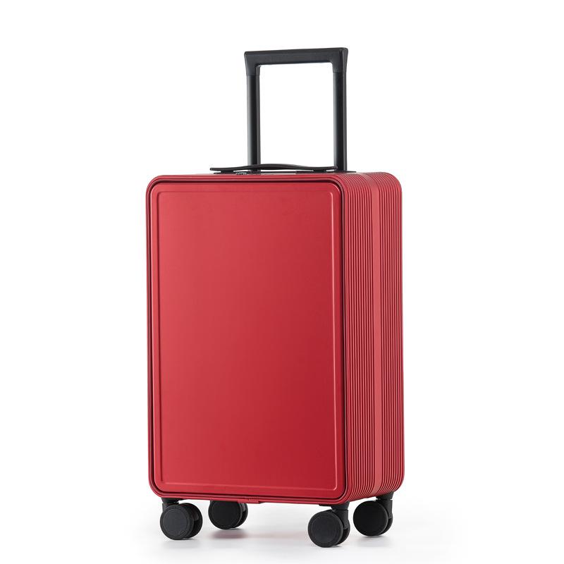 20-Inch Front-Opening Carry-On Trolley with Laptop Compartment, Aluminum-Magnesium Alloy Suitcase