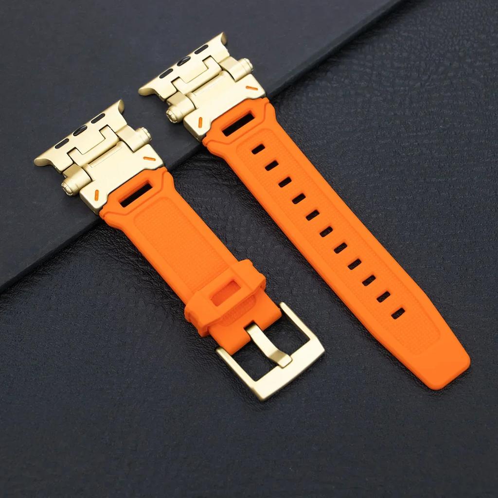 Silicone Sport Band for Apple Watch Ultra 49mm 45mm 42 44mm Rubber Strap for iWatch Series 9 8 7 Se 6 5 4 Ultra 2 49 Correa