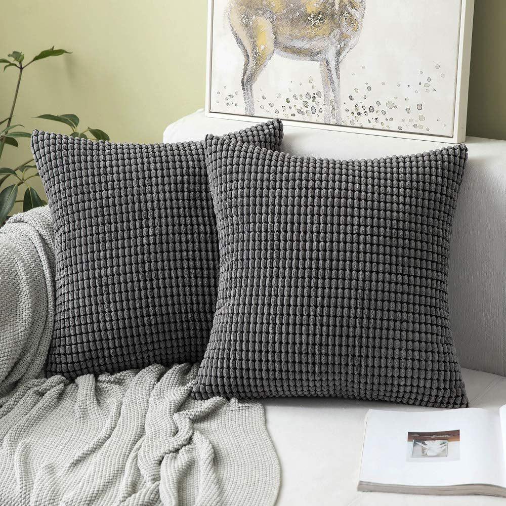 Nordic Corduroy Throw Pillow - Modern Sofa Cushion with Corn Kernel Design