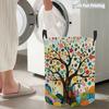 Collapsible Laundry Basket Large Round Waterproof Fabric Hamper Dirty Clothes Storage Bin Toy Organizer with Handles