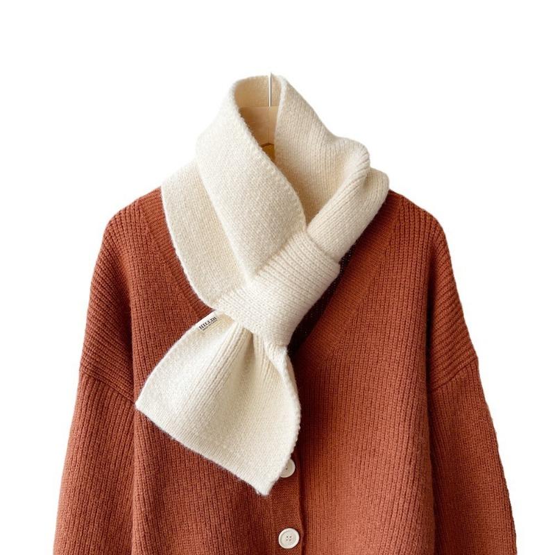 Winter scarf women's autumn and winter new cross small scarf small scarf solid color warm scarf