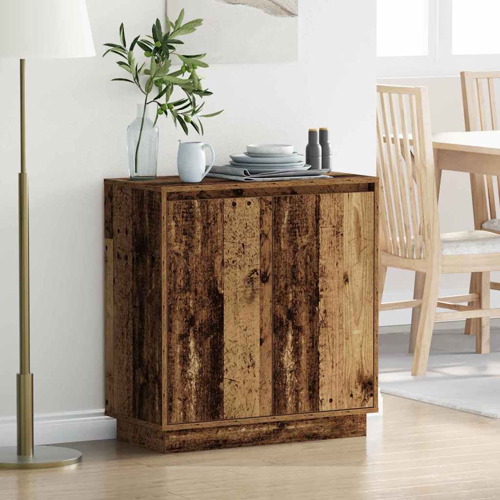 LED Sideboard for Reclaimed Wood 71 X 34.5 X 75 Cm Wood Based Material