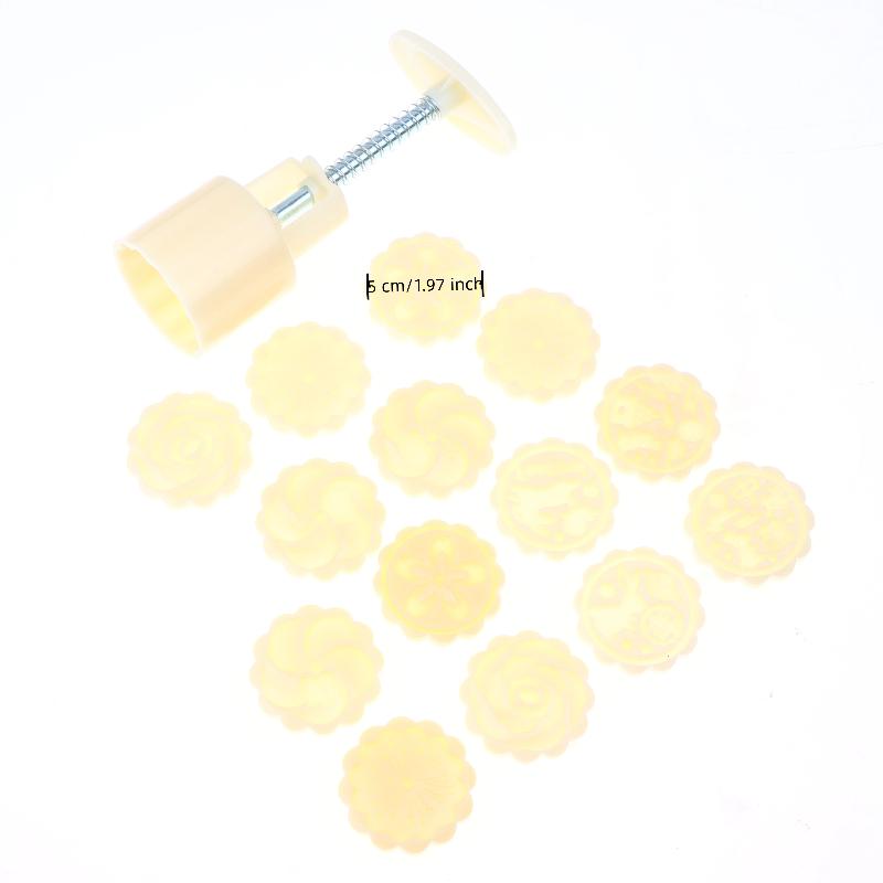 Food Safe Hand Press Flower Shaped Pastry Mold Multiple Stamps Non Stick Surface For Home Baking Mooncakes Desserts Yam Cakes