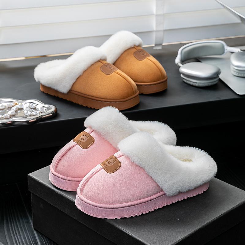 Cotton slippers winter indoor wear-resistant soft bottom warm home couple home autumn and winter new cotton slippers