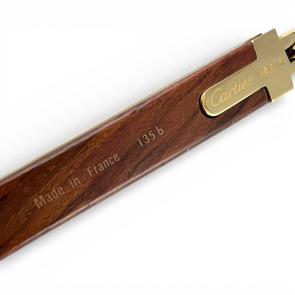 Good Cartier sunglasses Trinity Wooden Temple gold Women Used