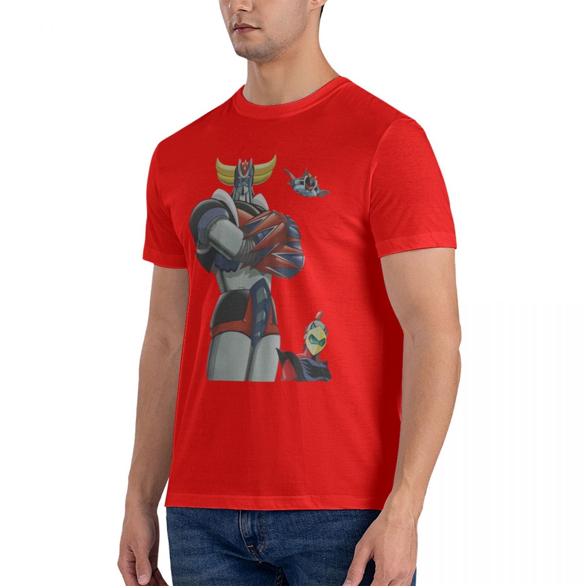 

Goldorak Men T Shirt Anime UFO Robot Grendizer Actarus Funny Tee Shirt Short Sleeve Round Collar T-Shirts Cotton Clothes 3XL