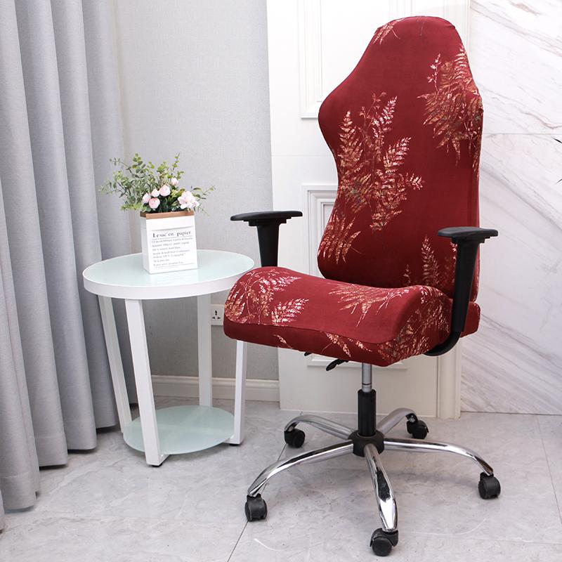 1 Pcs Office Computer Gaming Chair Covers Stretch Armchair Gamer Seat Cover Flower Printed Racing Desk Rotating Slipcovers