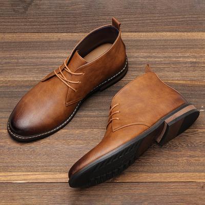 Grandes tailles bottes Martin rétro bottes désert pour hommes bottes polo bottes de travail chaussures décontractées mi-hautes en cuir