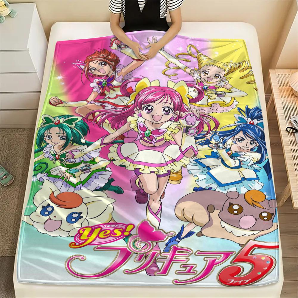 Pretty Cure Dreamy Illustration Blanket, Pretty Cure Fan Cozy Throw, Perfect Gift.chl 75x90cm