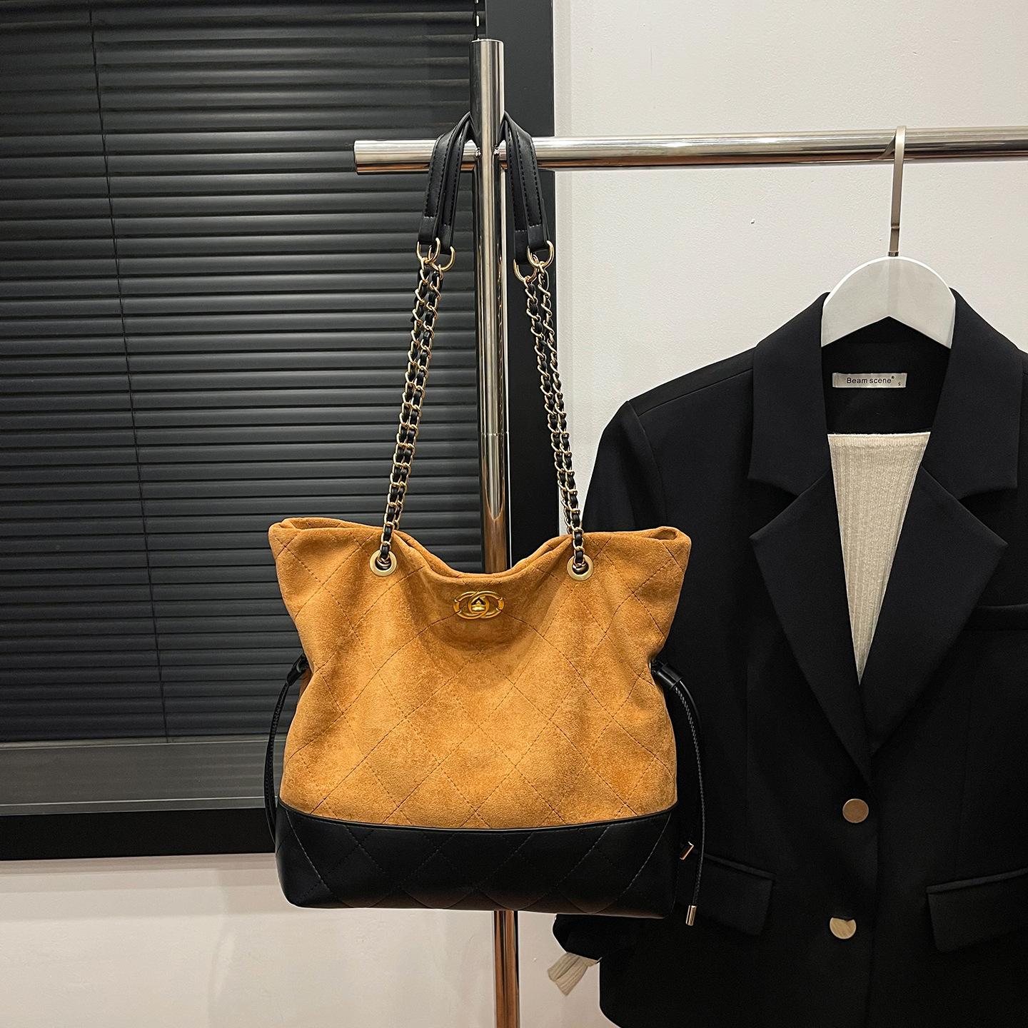 

Underarm Bag, Color-matched Bucket Bag, Versatile Commuting Single-shoulder Crossbody Bag жовтий/коричневий