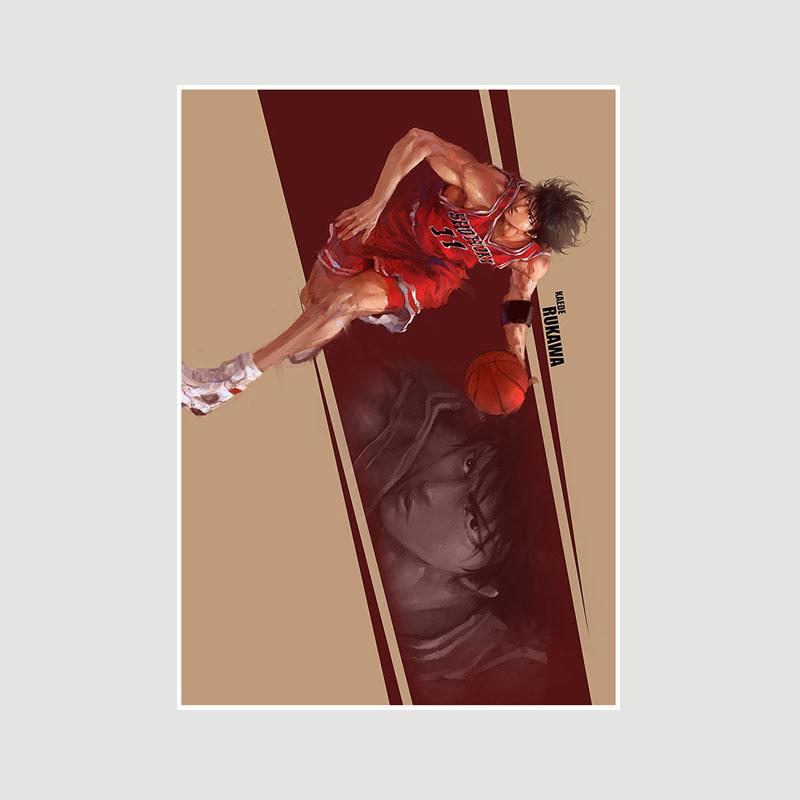 

Японский классический баскетбольный мультфильм Slam Dunk Плакаты Белая бумага Аниме Фигурка Плакат Домашний декор Настенная живопись Бар Кафе Декоративная фреска 30x21cm
