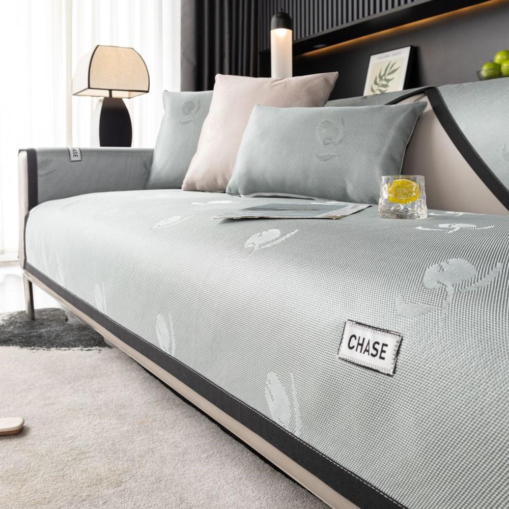 Living Room Anti-slip Couch Furniture Protection Cover  Universal Ice Silk Flower Sofa Cushion cover Slipcover Funda Cojin