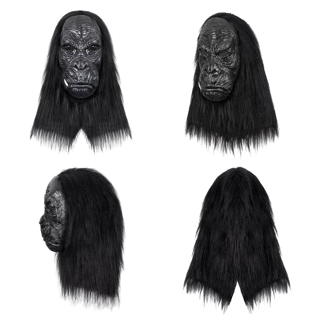 Halloween Orangutan Head Mask Costume for Women Man Cosplay Party Halloween Orangutan Mask Scary Orangutan Headgear