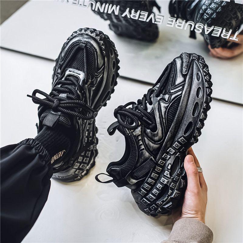 Fashion Black Low-Top Men's Casual Sneakers Running Korean On Clearance Price Jump Lightweight Original Fashion Wide Male Sports Shoes