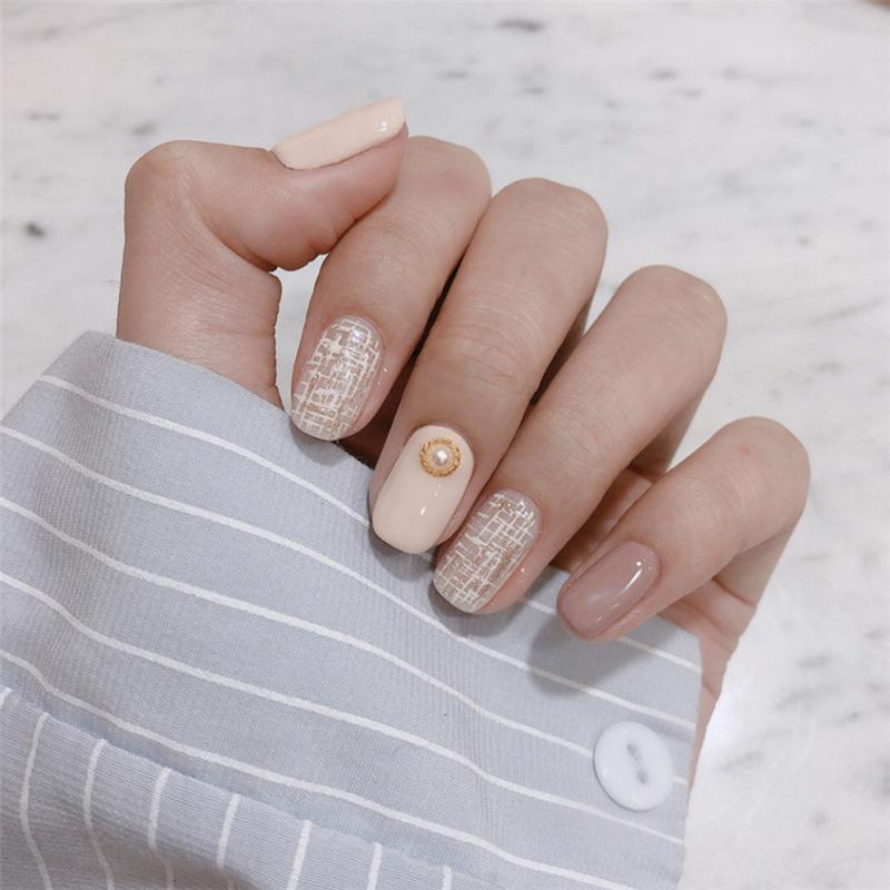 24Pcs Purple Bunny Design Full Coverage Press On Nails Artificial Removable Fake Nail Art Acrylic False Nails Finished
