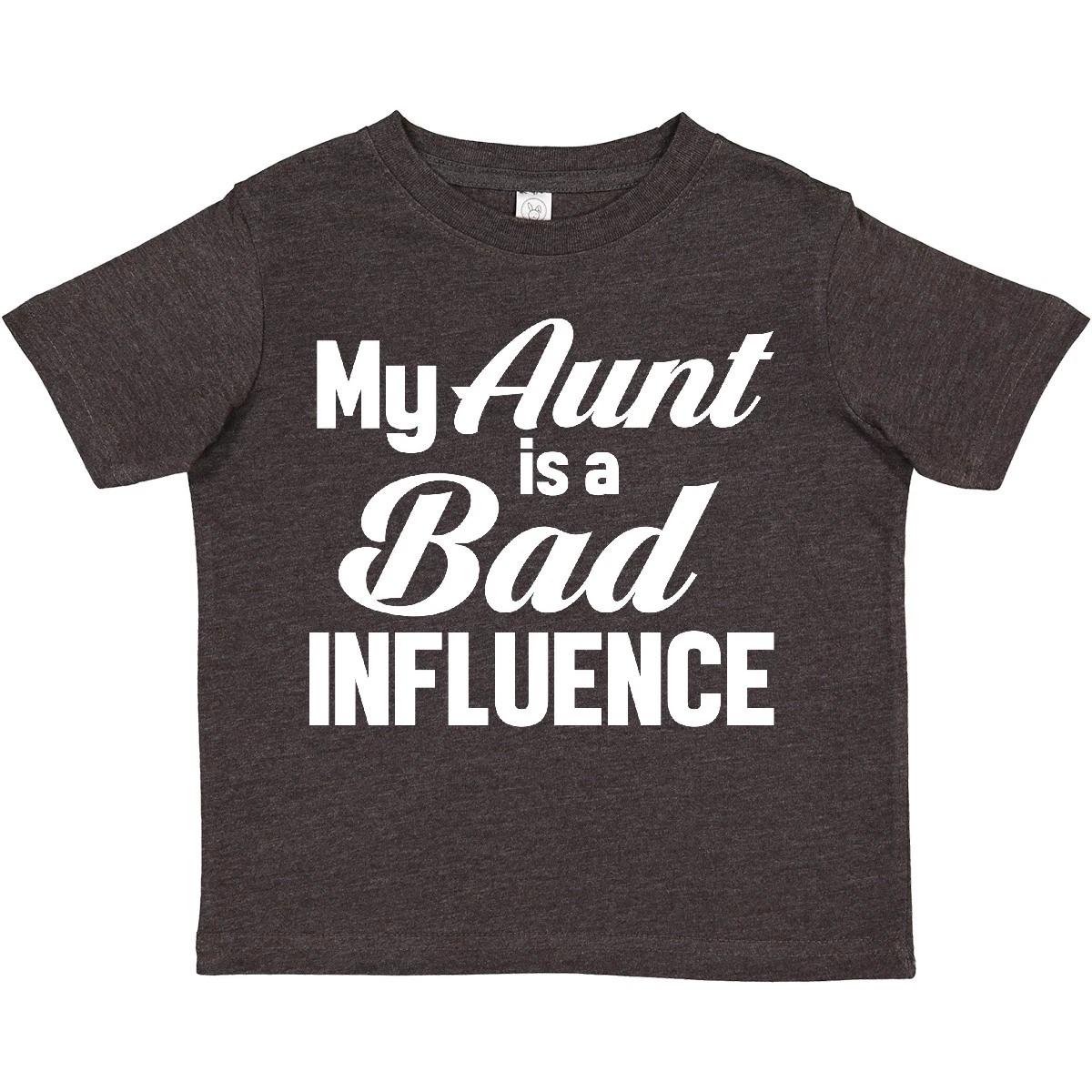 Inktastic My Aunt Is A Bad Influence Toddler kids boys T-Shirt Funny Humor For Child Kid 110