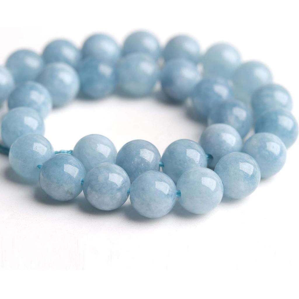 Blue Aquamarine Jade Loose Beads 4/6/8/10/12mm for Jewelry Making DIY Bracelets Accessories
