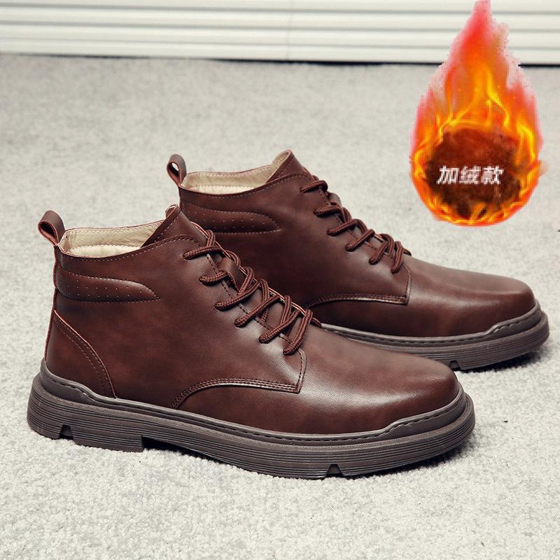 Fashion Winter Genuine Leather Shoes Men Boots Spring Ankle Boots Shoes  Man Punk Casual Riding Flats Equestr Botas Hombre Plus Size