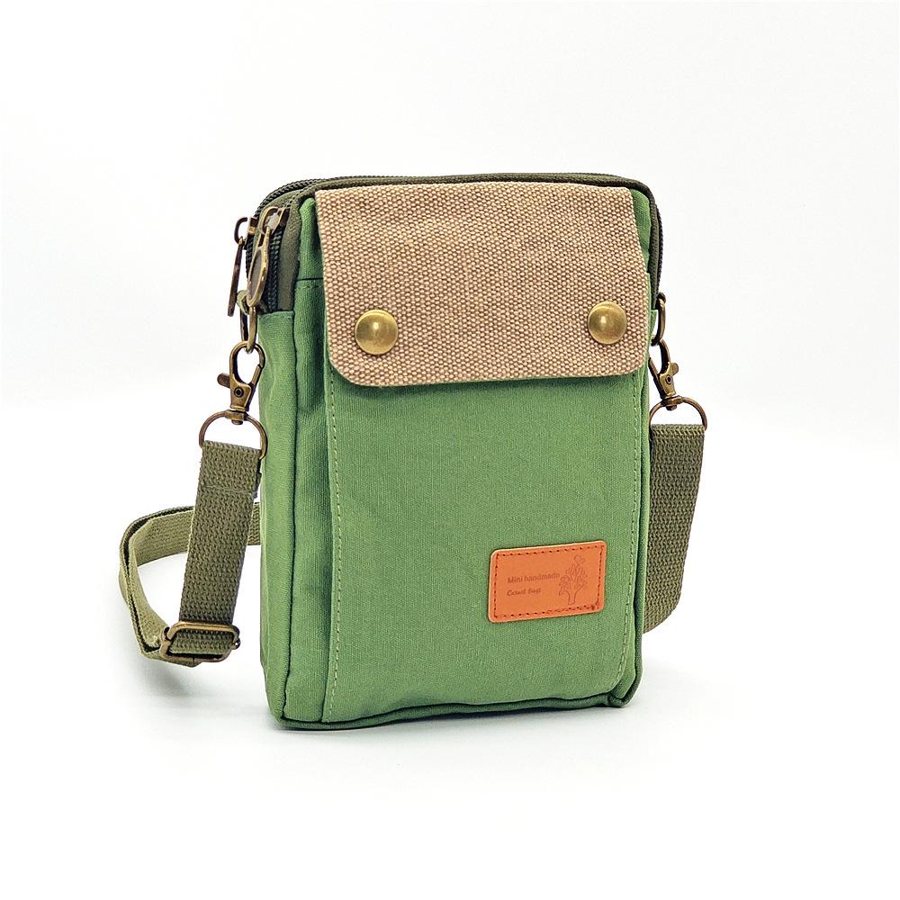 Damen Canvas 3-Reißverschluss Umhängetasche Handytasche - Lässig 2020 Neuer Stil 4-lagige Handtasche