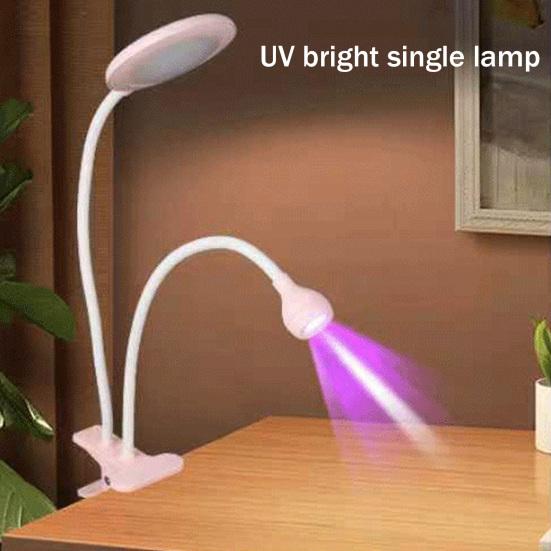 UV LED Nail Lamp Double-Headed Gooseneck Lamp with Clip for Gel Nails Manicure Dryer Curing Light for Home DIY Salon