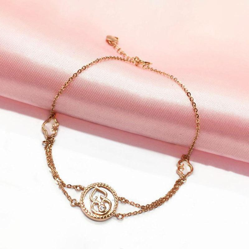 585 Purple Gold White Fritillary Gourd Women S Color Gold Fashion High-End Temperament Rose Gold Plated Bracelet