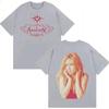 Singer Addison Rae Double Sided Print Tee Mens Women Punk T-Shirt Pure Cotton Crewneck Y2K Short Sleeve T Shirts