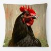 European Chicken Rooster with Glasses Portrait Poster Cushion Covers Hand Painting Pillowcase