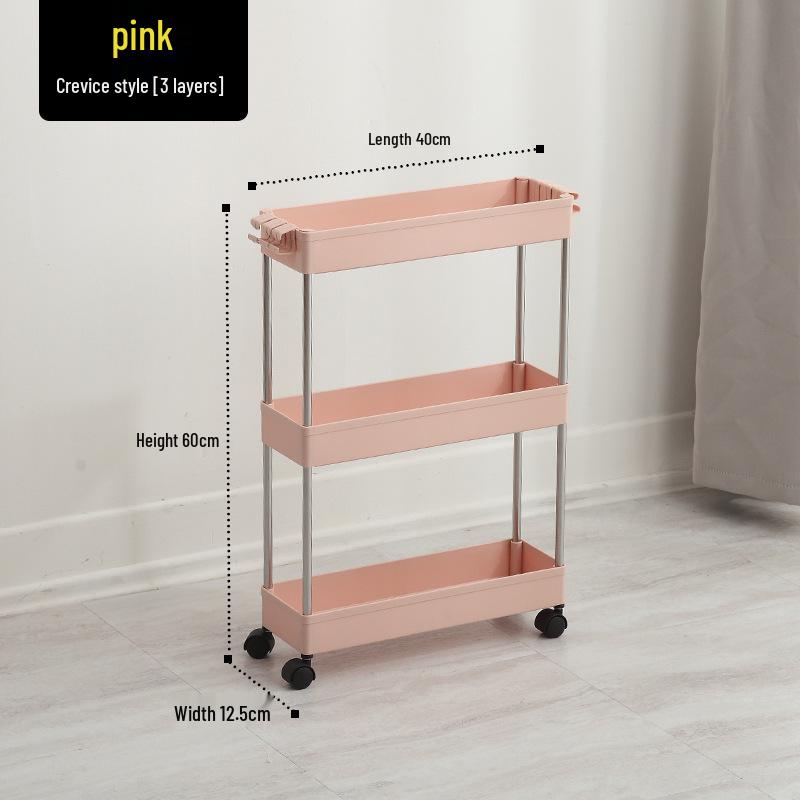Bathroom & Kitchen Multi-layer Floor-standing Storage Trolley Shelf