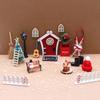 Miniature Glowing House Christmas Decoration Set With Removable Parts for Holiday Displays