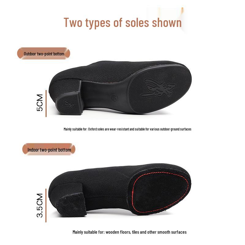 Women's High Heel Latin Dance Shoes - Adult Training & Teacher Oxford Square Dance Footwear