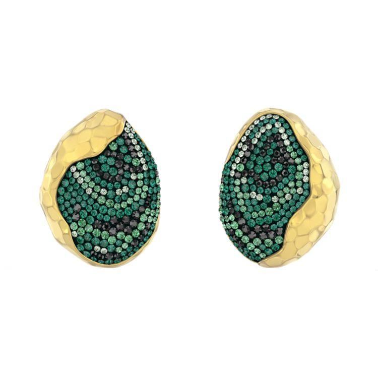 Swarovski Gradient Green Vintage Large Clip-On Earrings Women earrings 5568265 Green/Gold,F