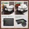 Sikobin Dish Dish Dish Stainless Sink Side Automatic Water Tray Chopstick Cutting Board Stand Natural Easy Large Width 39 X Height 10 X Depth Cm