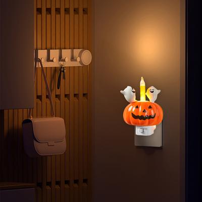Yousheng Ghost Campfire Nightlight Spooky LED Pumpkin Decorative Lights Ghost Campfire Flickering Nightlight for Halloween
