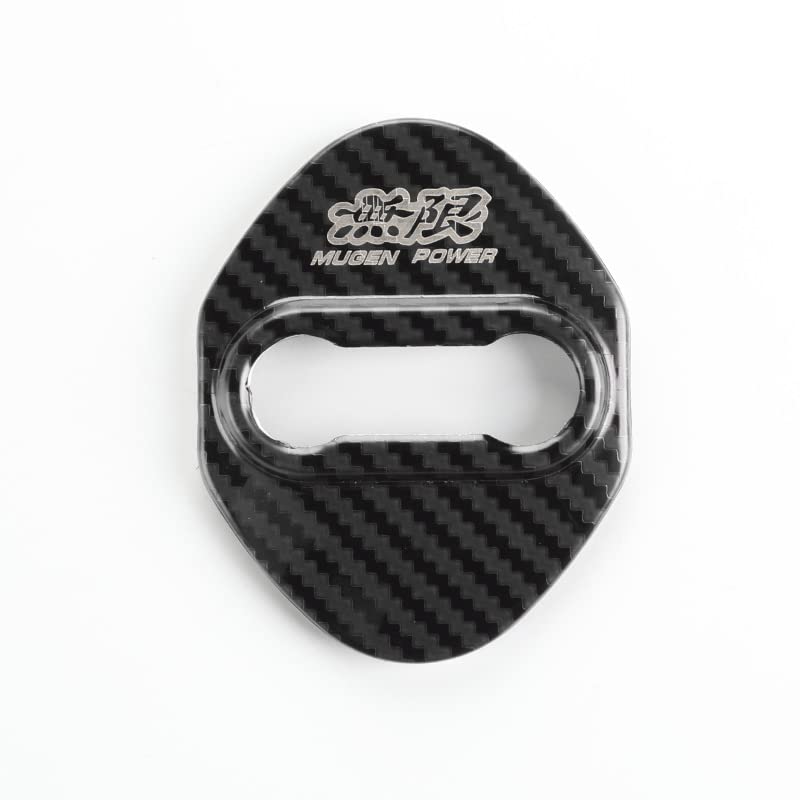 Haoshilianfa Mugen Honda Car Door Lock Striker Stainless Metal Easy Premium Car Set of 4 Covers, Mirror-Finish Steel, Rust-Resistant Parts,