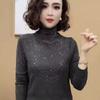 2025 winter new models on the new age-reducing versatile fashion velvet warm long-sleeved women's tops